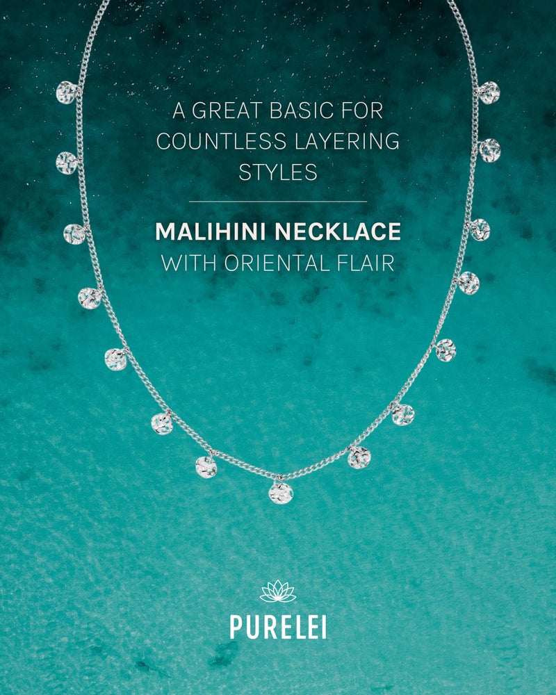 PureleiÂ® Malihini Necklace (silver) â€“ Stainless steel jewelry â€“ Waterproof chain with coins â€“ 14 to 16 inch adjustable length â€“ Fashion jewelry for your individual look - Image 2